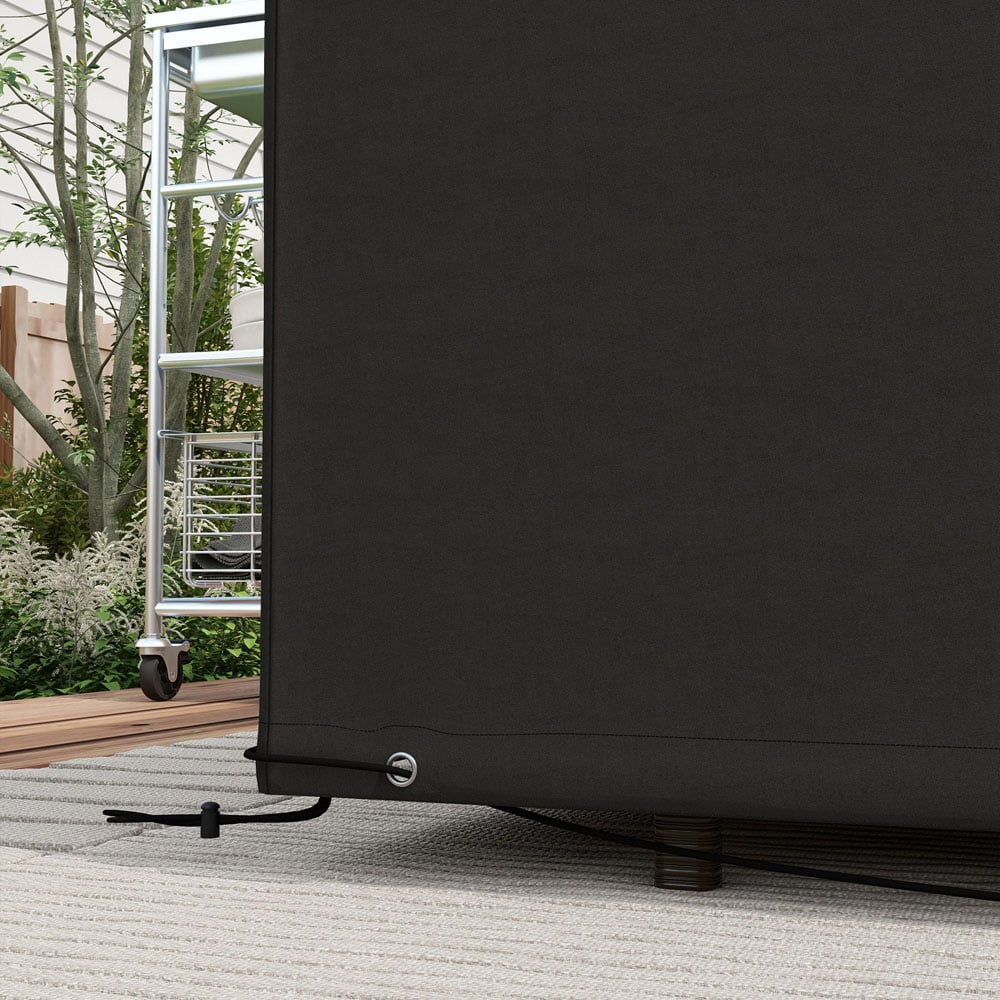 Outsunny Black Wicker Rattan Garden Furniture Cover 245 x 165 x 66cm Image 4