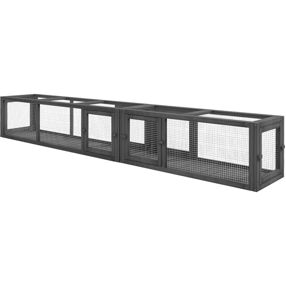 PawHut 250cm Extra Long 8 Door Wooden Cat Tunnel Image 1