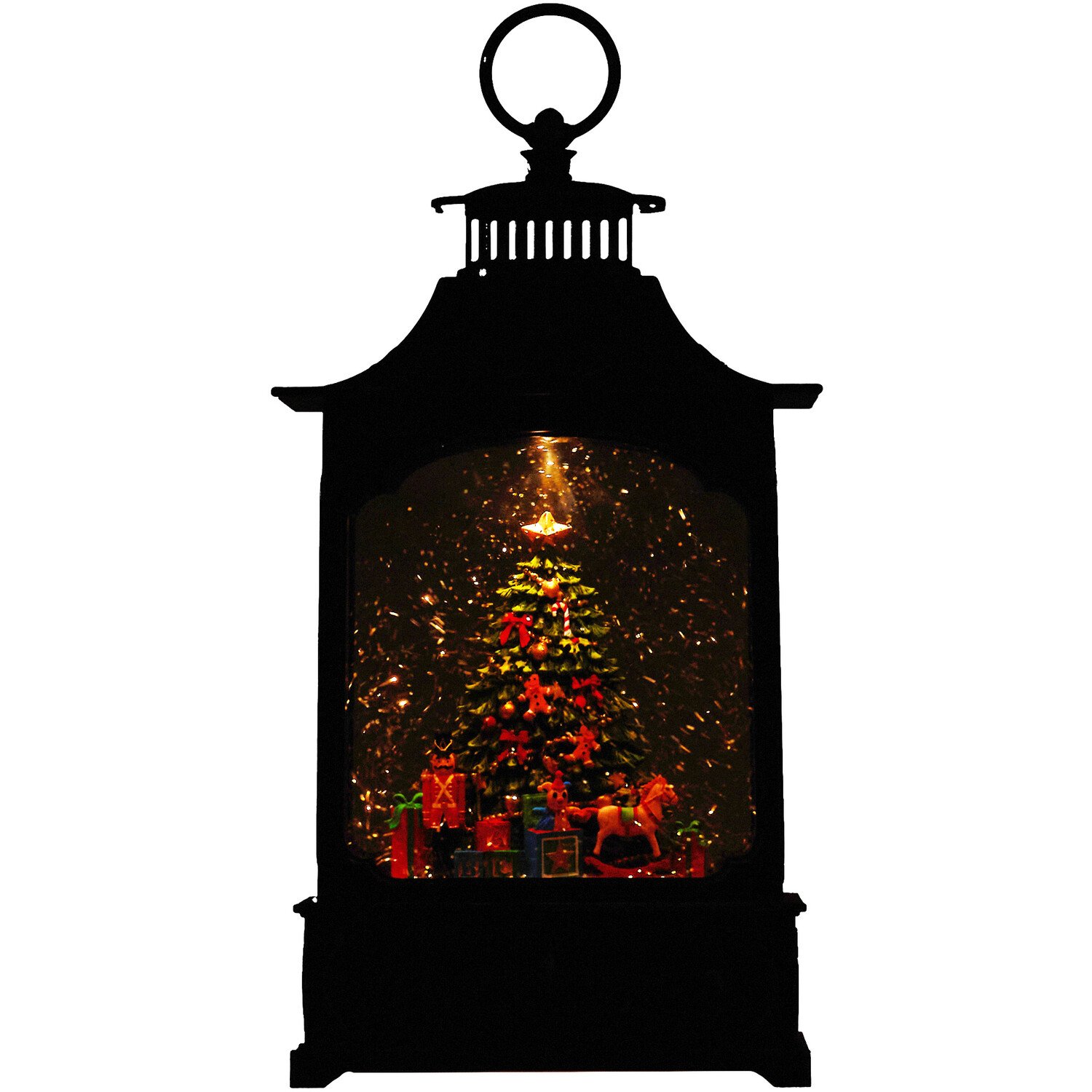 LED Christmas Tree Scene Lantern - Bronze Image 5