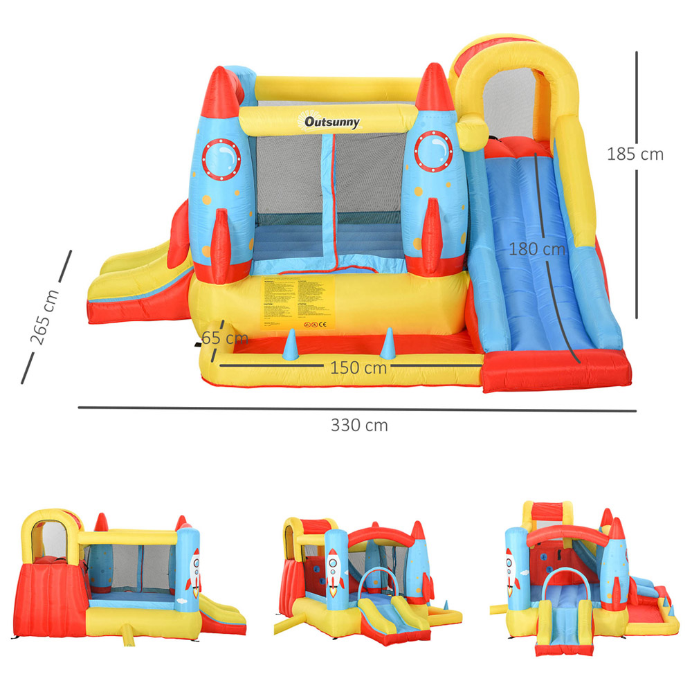 Outsunny Kids Rocket Design Bouncy Castle Image 5