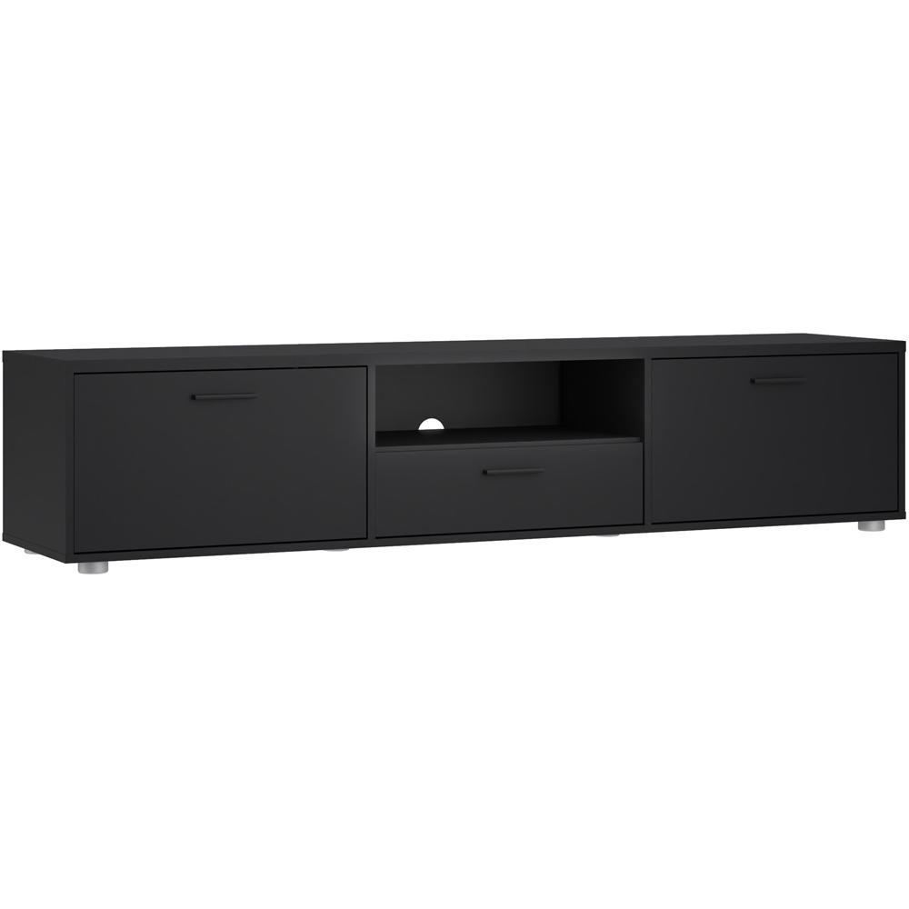 Furniture To Go Media 2 Door Single Drawer Black Wide TV Unit Image 2