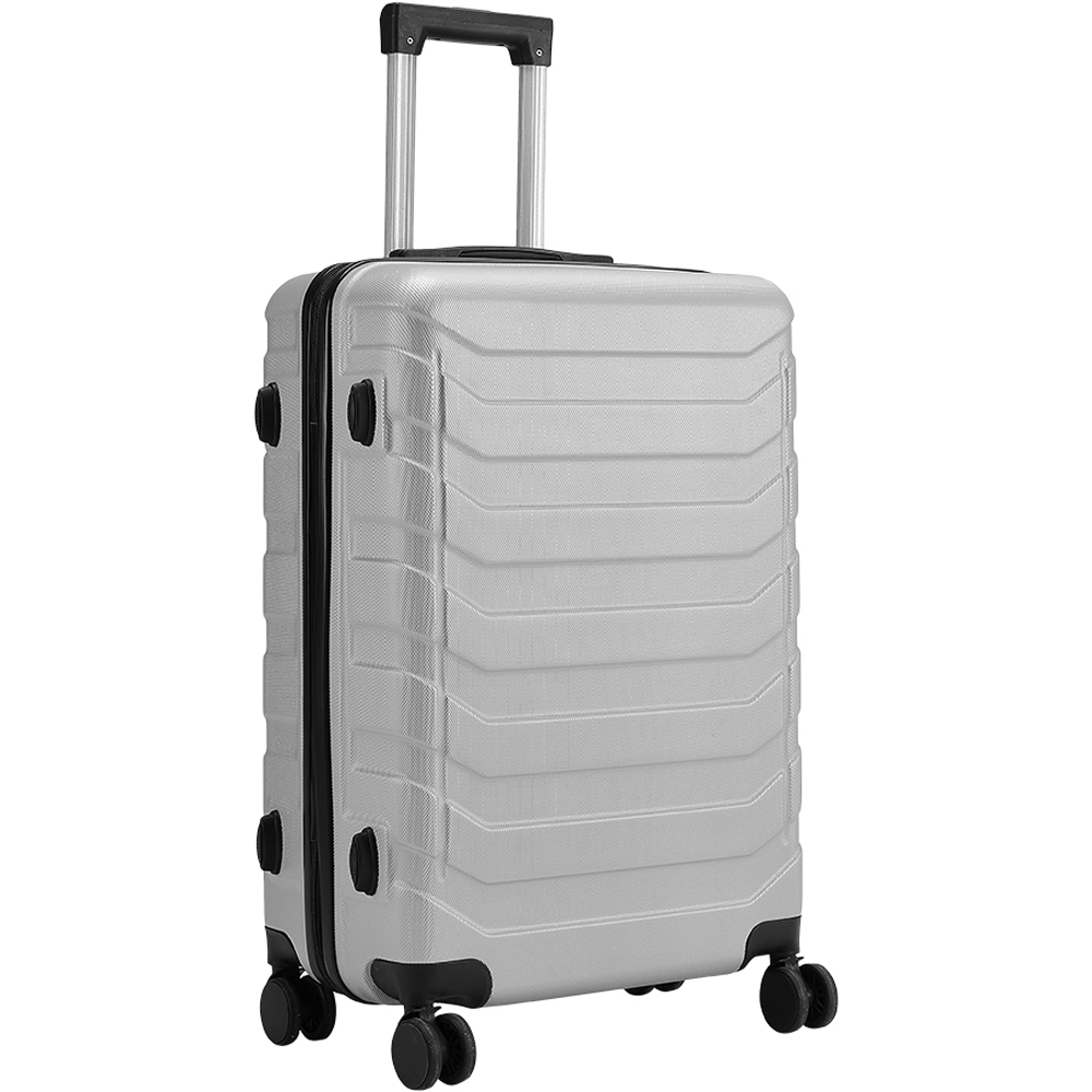 H&O Direct Medium Grey Lightweight Hardshell Travel Suitcase Image 1