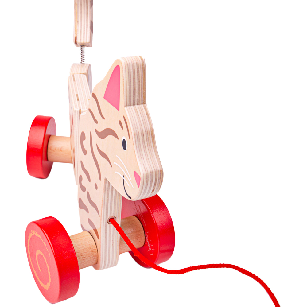 Bigjigs Toys Kids Wooden Pull Along Cat Image 3