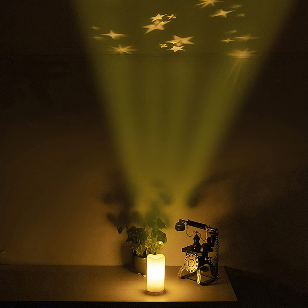 St Helens White Star LED Candle Projector Image 1