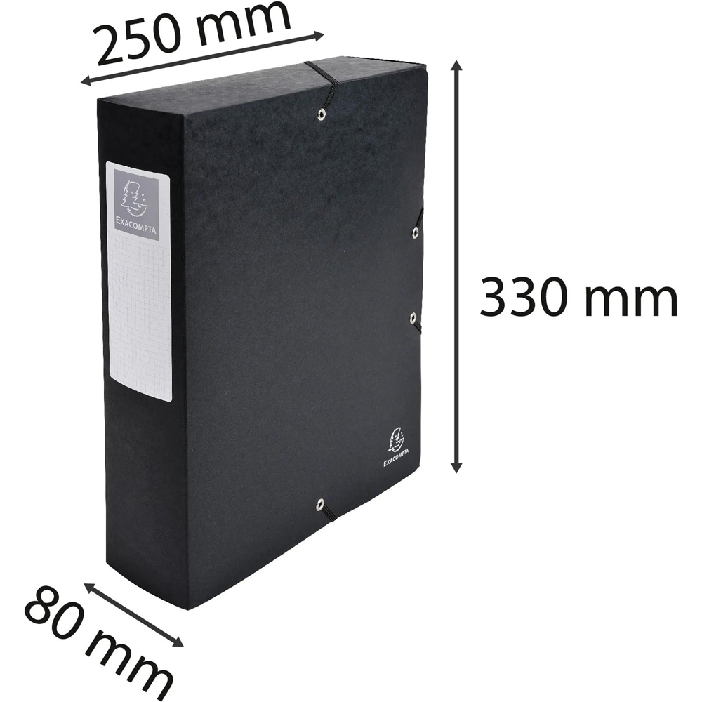 Exacompta A4 Black Premium Pressboard Elasticated Filing Box 6 Pack Image 7
