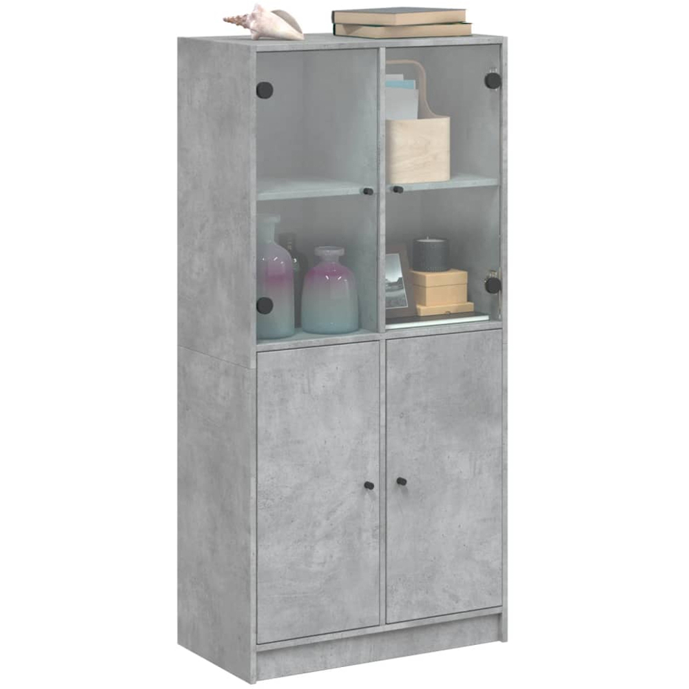 vidaXL 4 Door Concrete Grey Highboard Image 5