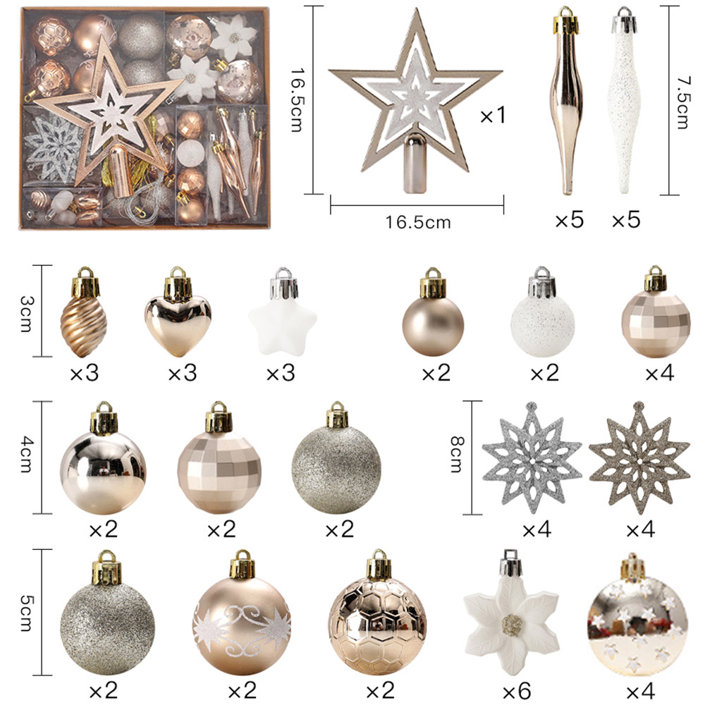 Living and Home Shatterproof Christmas Bauble 58 Pack Image 9