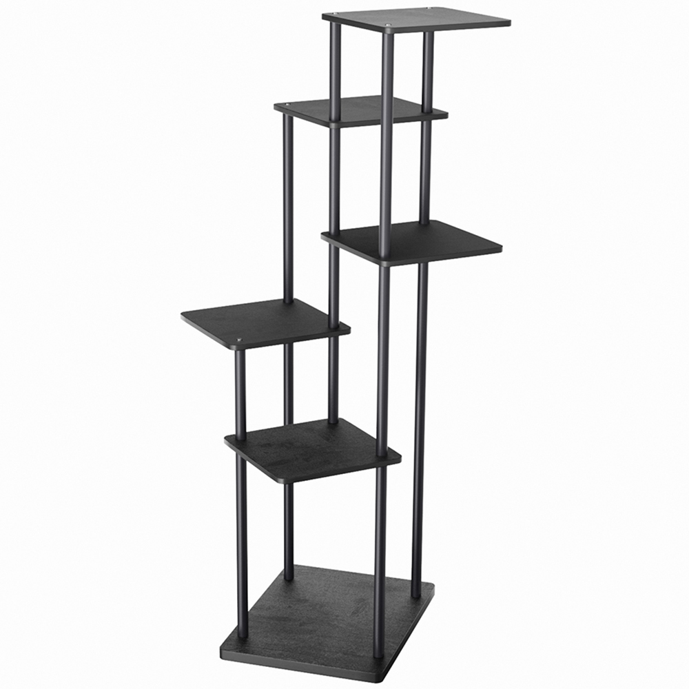 H&O Direct 6 Shelf Black Metal Plant Display Stand Image 3