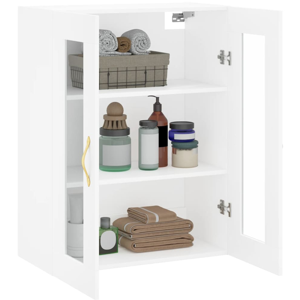 vidaXL 2 Glass Door White Wall Mounted Cabinet Image 5