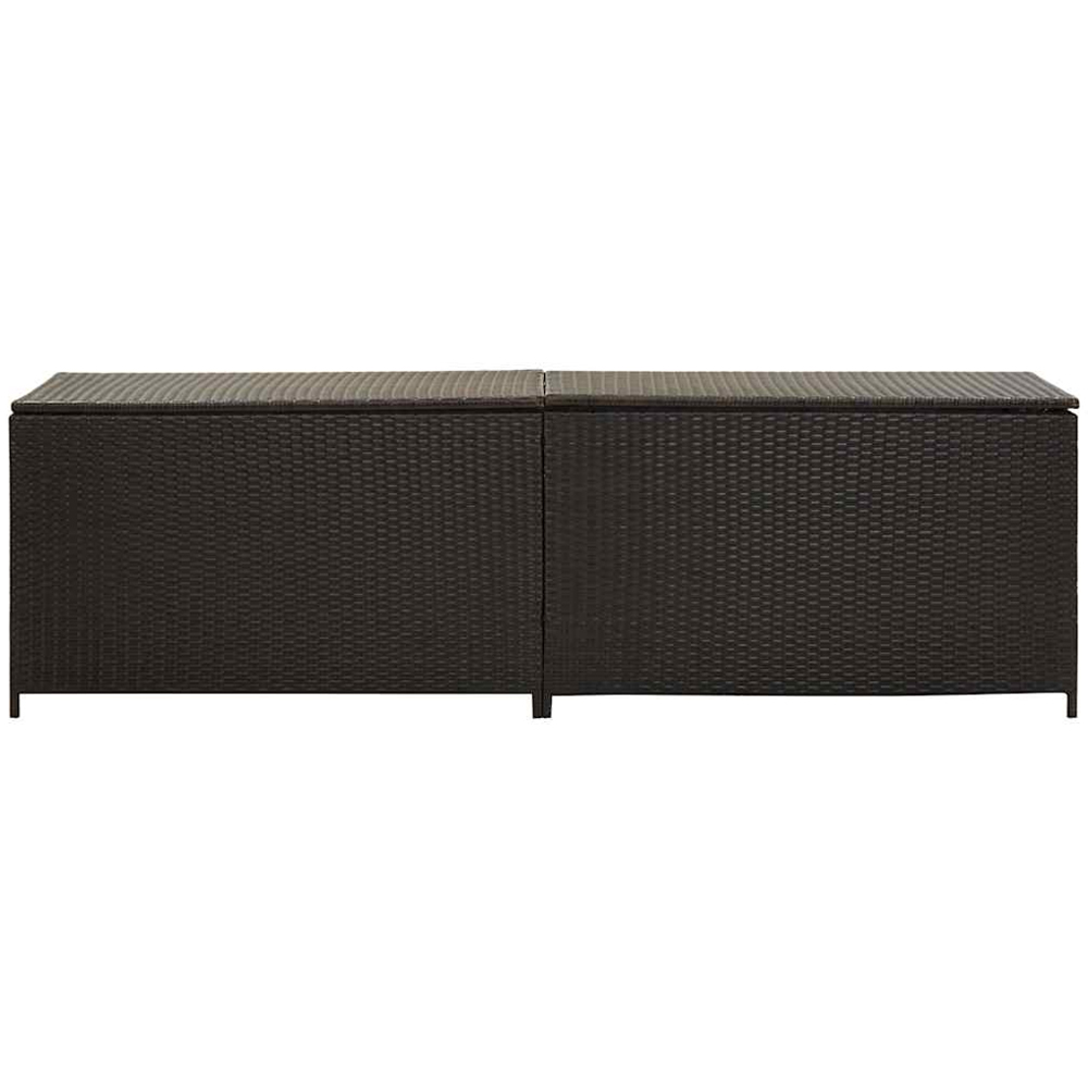 vidaXL 60 x 200 x 50cm Brown Poly Rattan Garden Storage Box Image 2