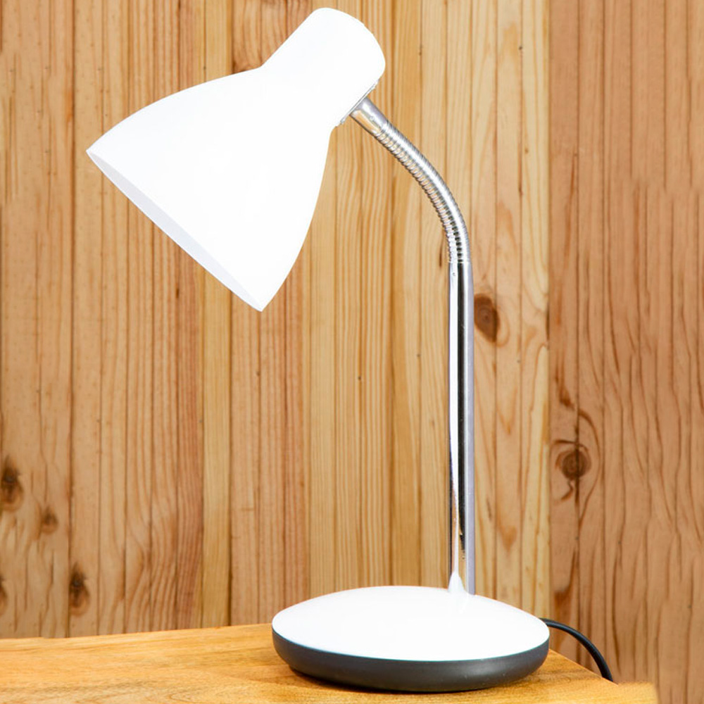 Premier Housewares Finley White Desk Lamp Image 2