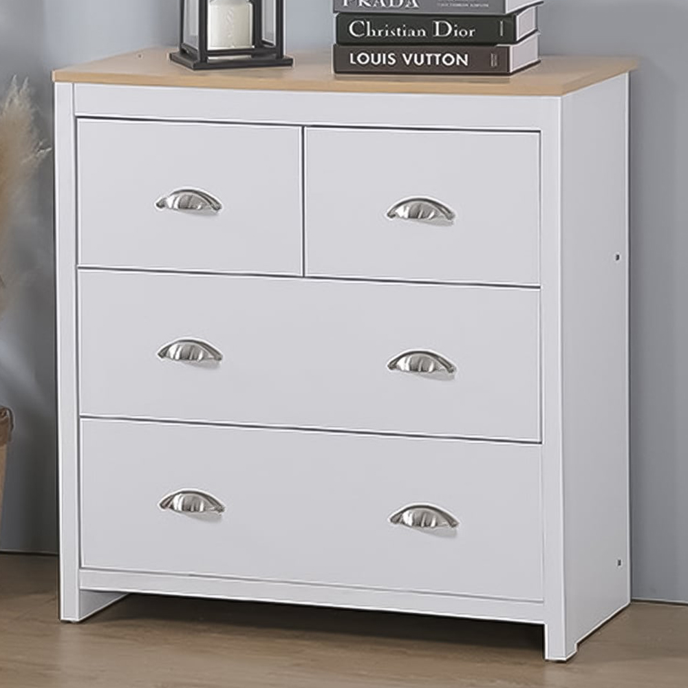 Brooklyn 4 Drawer White Wooden Chest Of Drawers Image 1