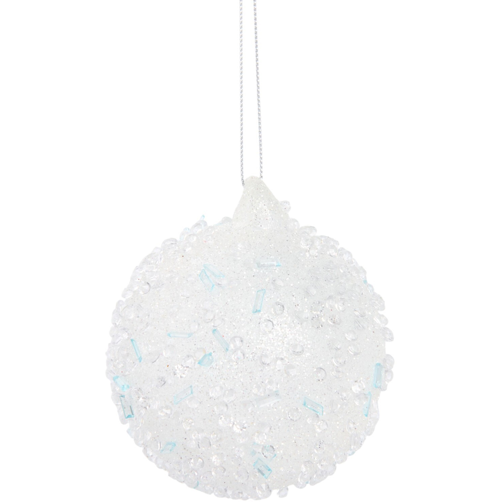 Jewelled Design Bauble White Image 1