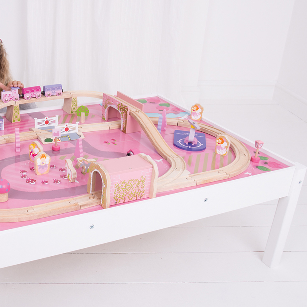 Bigjigs magical train set shop and table