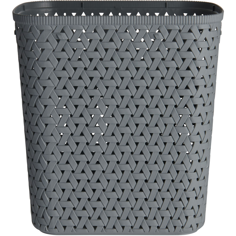 Wilko 14L Slate Grey Medium Stackable Storage Basket Image 2
