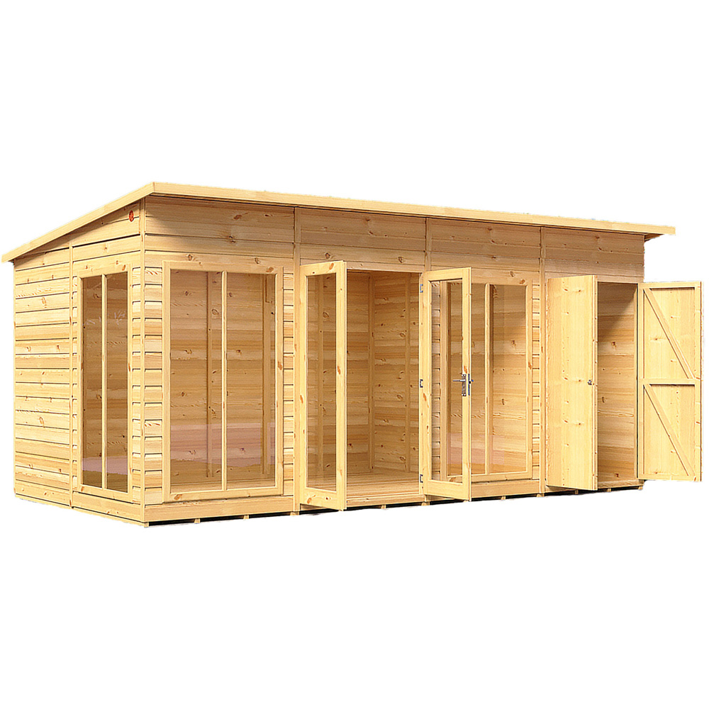 Shire Lela 16 x 8ft Double Door Summerhouse with Storage Image 1