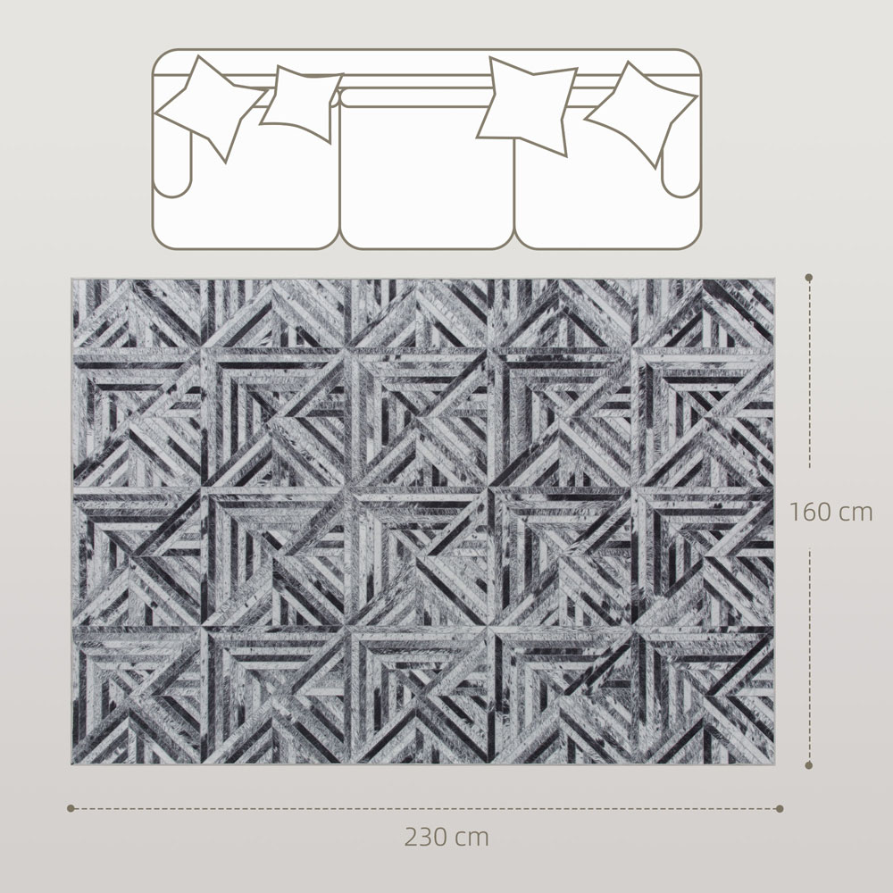 HOMCOM Triangle Pattern Chenille Non-Slip Rug 230 x 160cm Image 9
