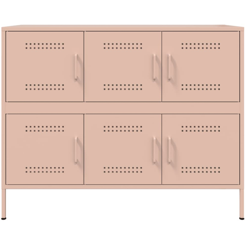 vidaXL 6 Door Pink Steel Sideboard Image 3