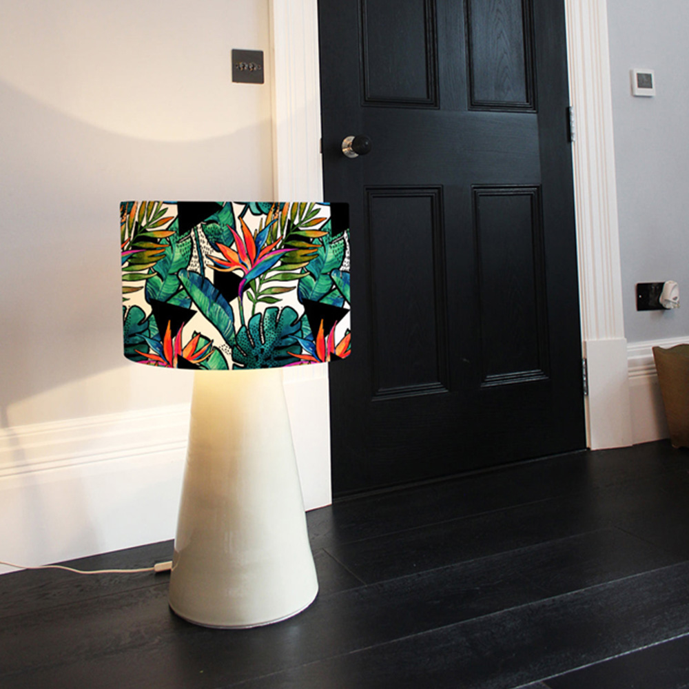 Benjamin Tate Design Small Contoured Tropical Leaves and Flowers Lamp Shade Image 8