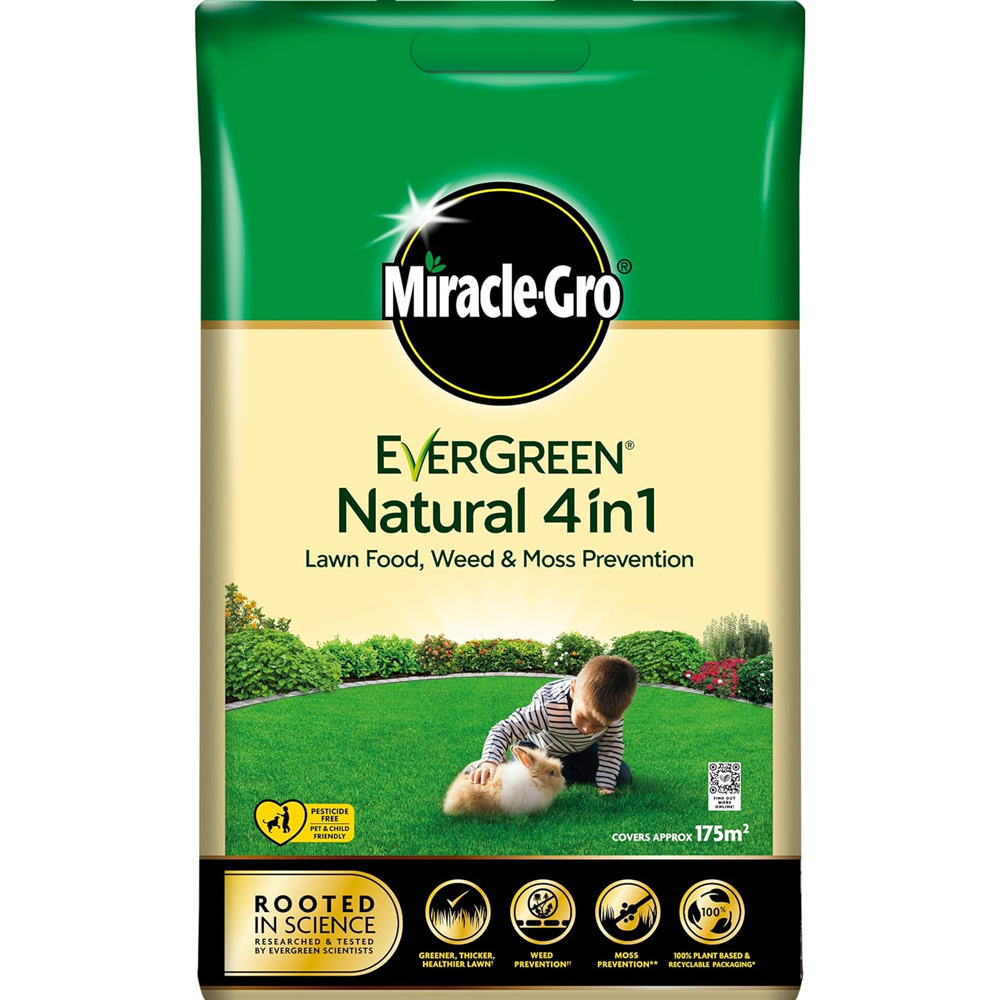Evergreen Natural 4 in 1 Lawn Feed Weed and Moss Preventor 7.06kg Image 1