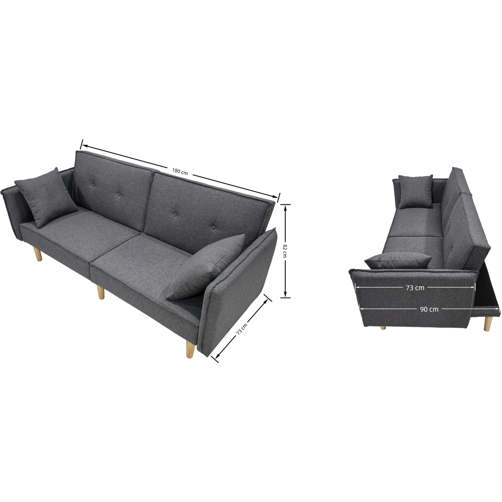 Indoor Living Finnley 2 Seater Grey Sofa Bed Image 9