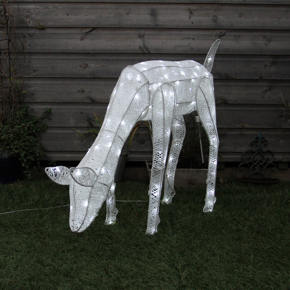 Monster Shop 61cm LED Grazing Doe Reindeer Outdoor Christmas Decoration Image 1