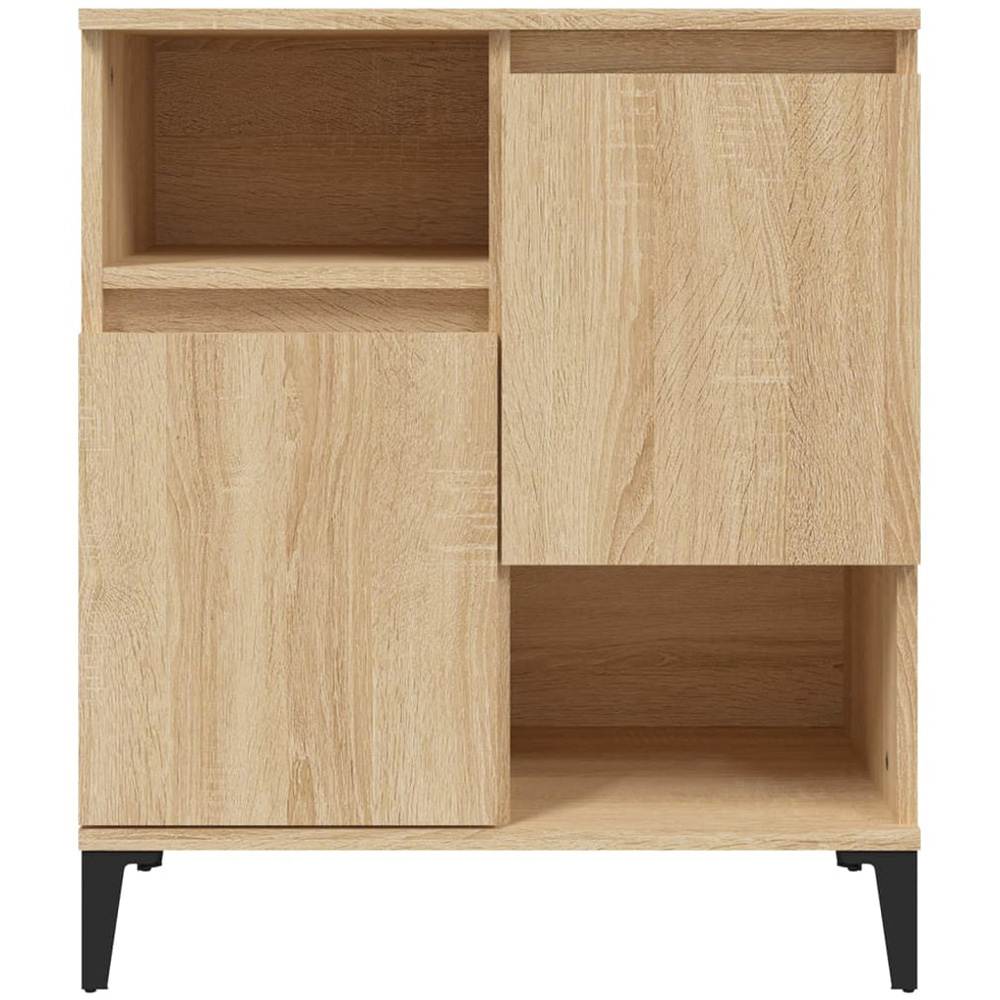 vidaXL 2 Door 2 Open Shelf Sonoma Oak Sideboard with Metal Legs Image 5