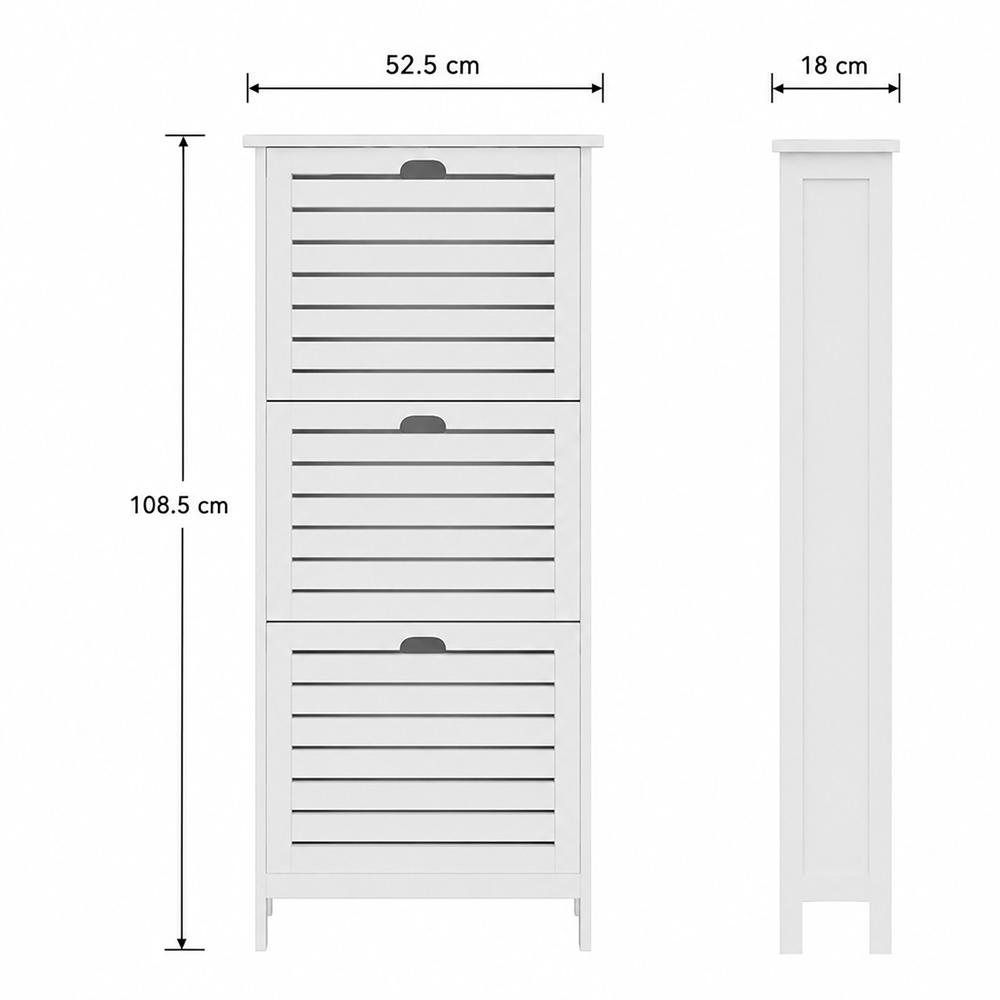 GFW Bergen White 3 Tier Shoe Cabinet Image 9