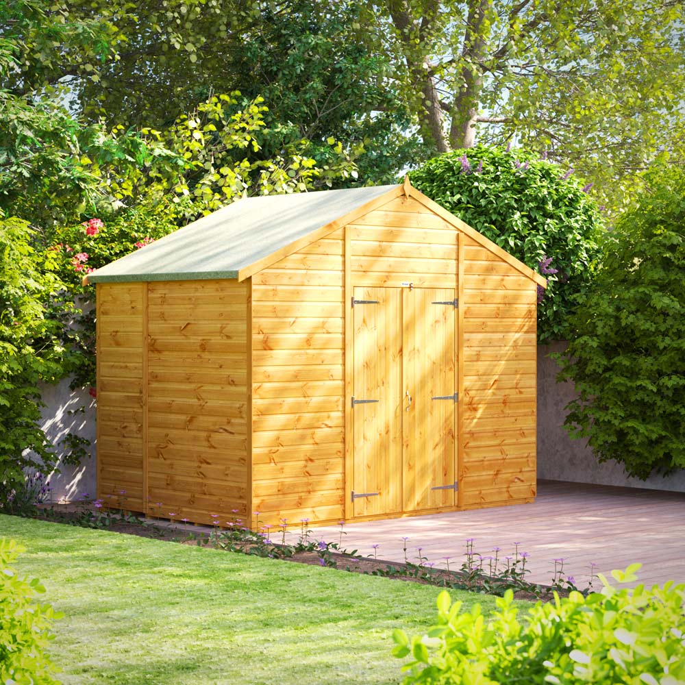 Power Sheds 6 x 10ft Double Door Apex Wooden Shed Image 2