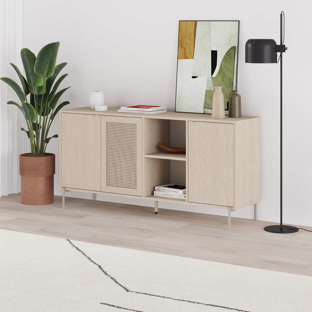 Decortie New Inca 3 Door 2 Shelf Pusula Sandstone Metal Sideboard Image 4
