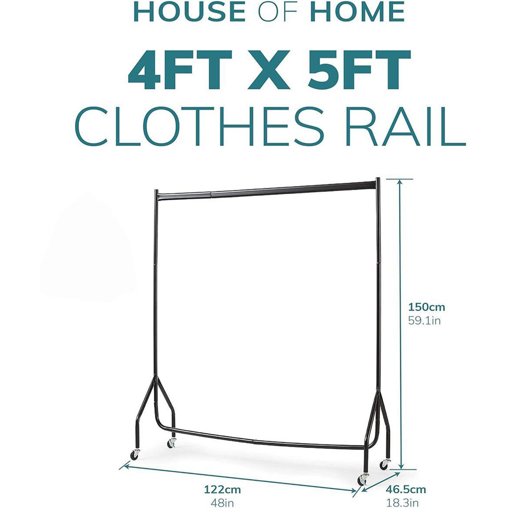 House Of Home White Heavy Duty Foldable Clothes Rail 4ft Image 6