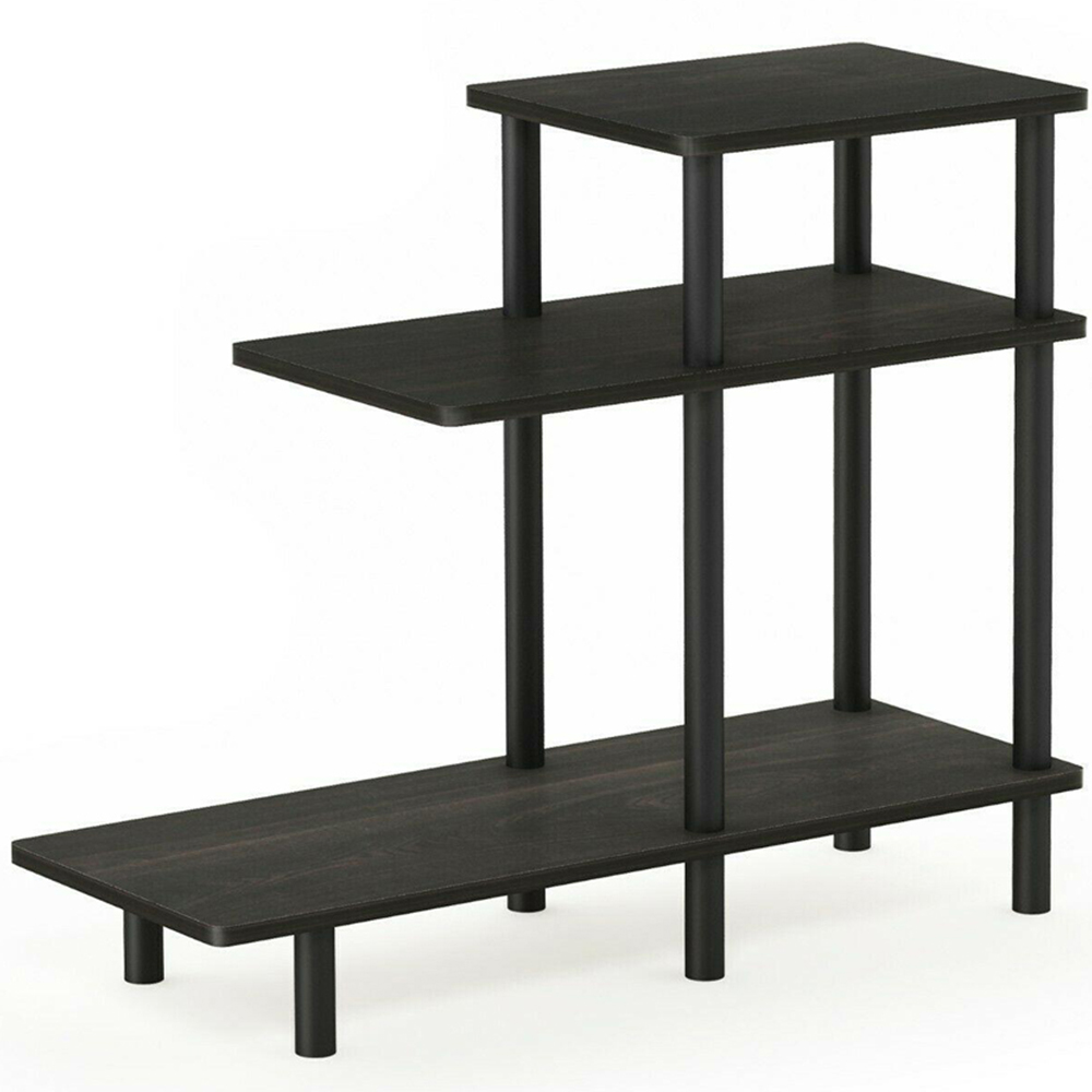 Walplus 2 Shelf Espresso Black Turn-N-Tube Side Table Image 2