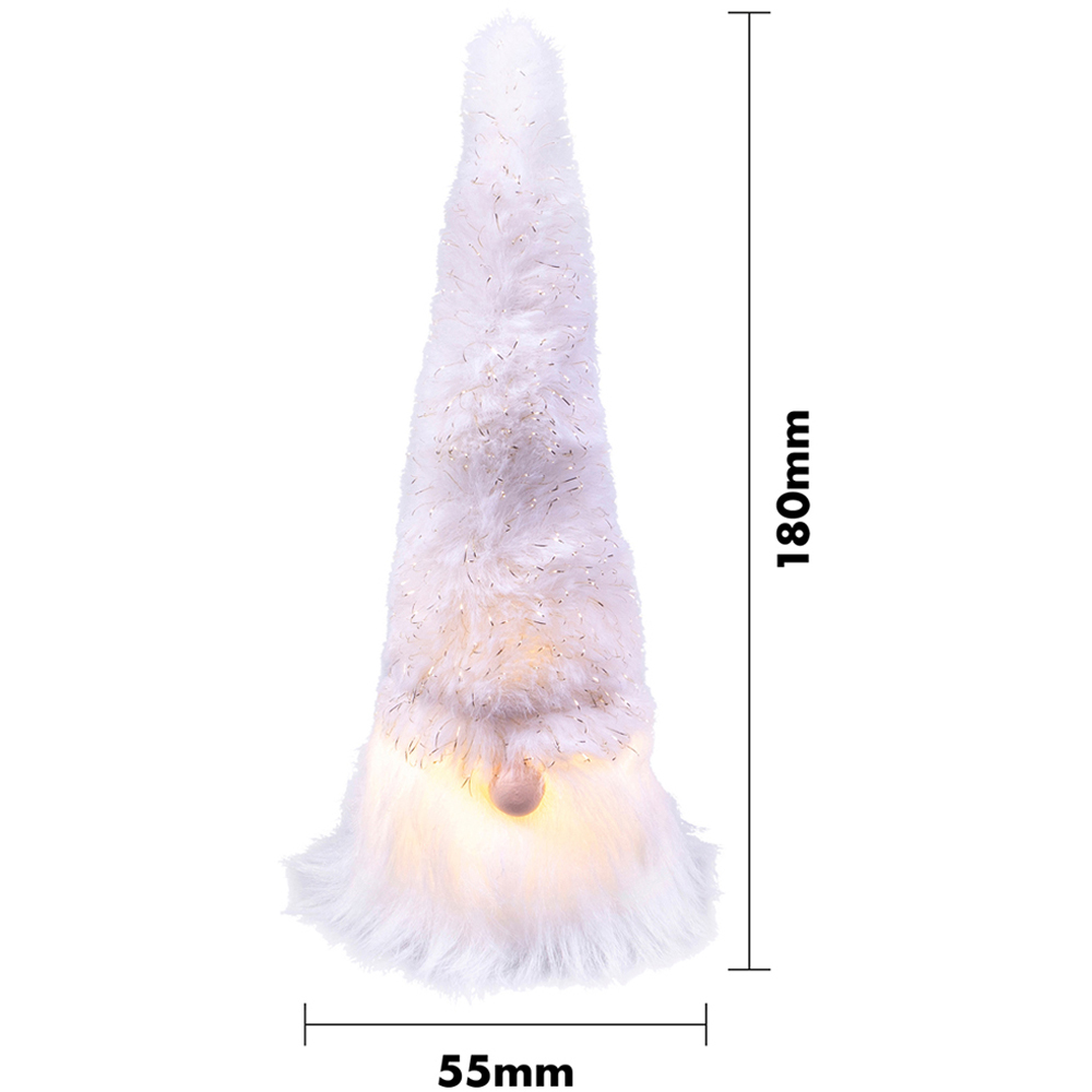 St Helens White Light Up Gonk Christmas Decoration 18cm Image 4