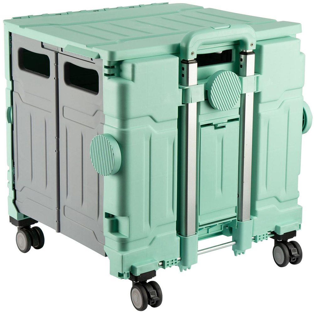 Sewing Online YN8806-GREEN Green Plastic Foldable Craft and Sewing Trolley 34 x 39 x 38cm Image 2