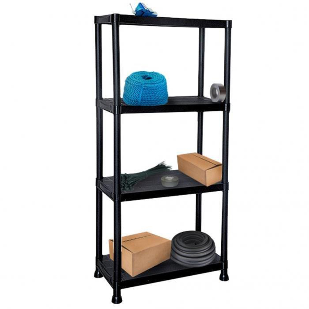 Gr8 Home 4 Shelf Black Plastic Storage Unit Image 3