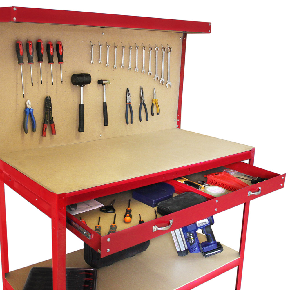 Monster Shop Red Workbench with Pegboard Image 2