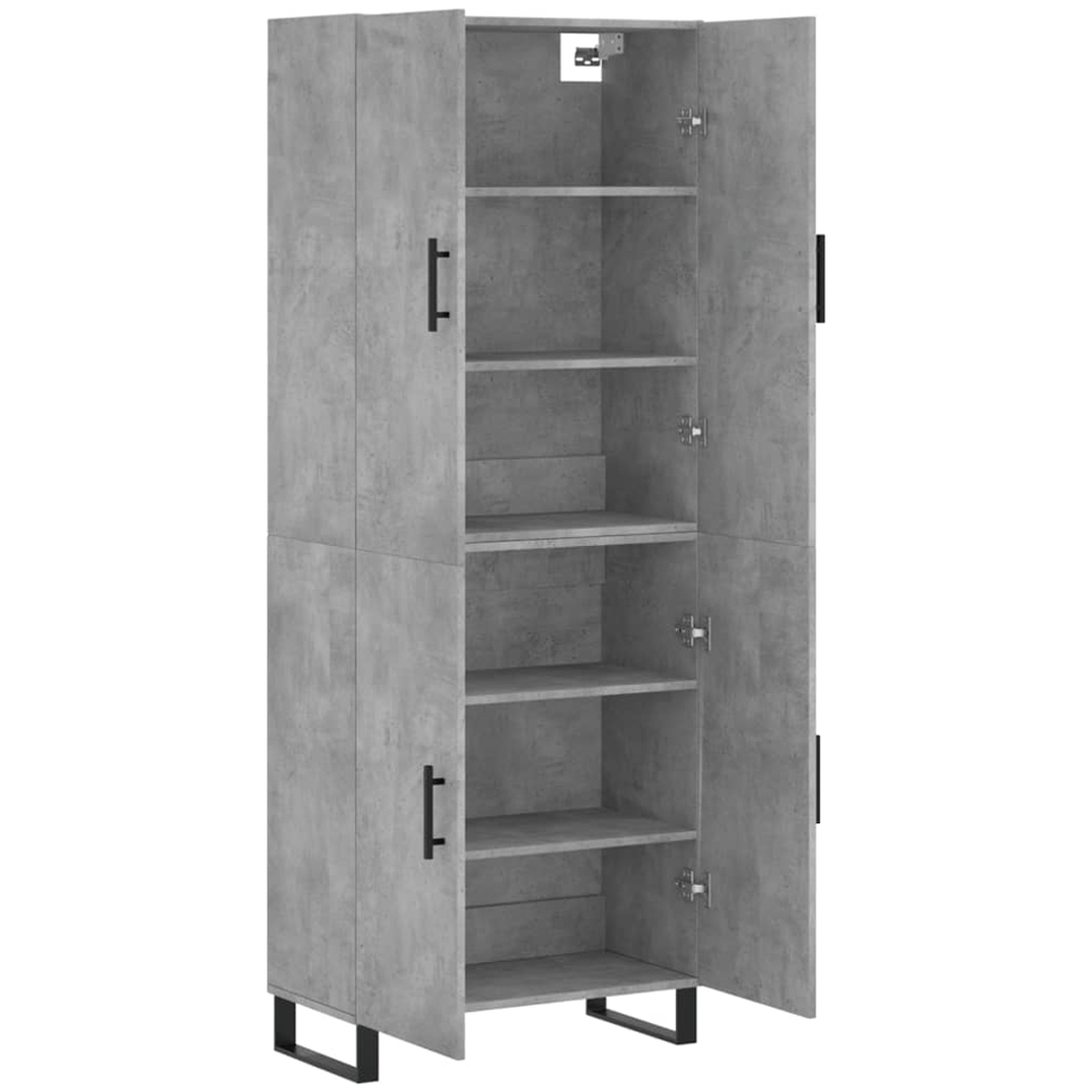 vidaXL 4 Door Concrete Grey Tall Highboard Image 4
