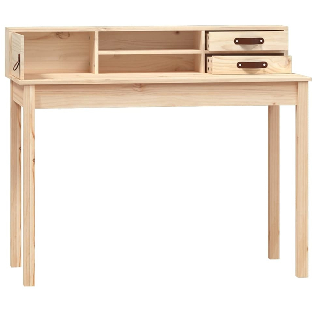 vidaXL Single Door 2 Drawer Single Shelf Office Desk Natural Brown Image 5