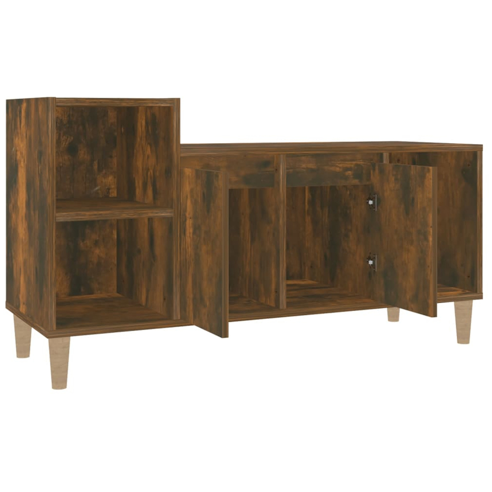 vidaXL 2 Door 3 Shelf Smoked Oak TV Cabinet Image 6
