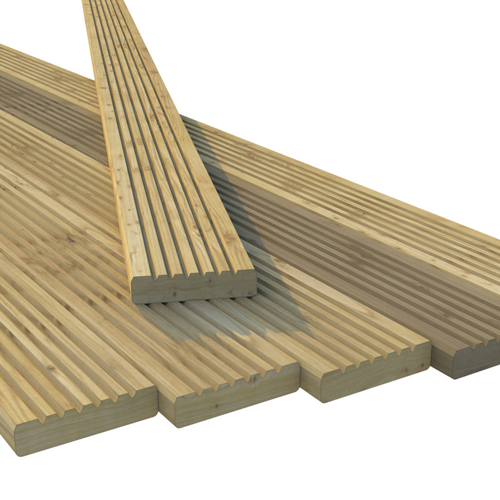 Power 10 x 16ft Timber Decking Kit With Handrails On 3 Sides Image 4