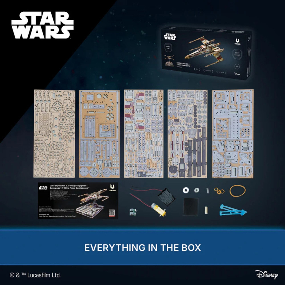 Ugears Star Wars Luke Skywalker X-Wing Starfighter Mechanical Model Image 9