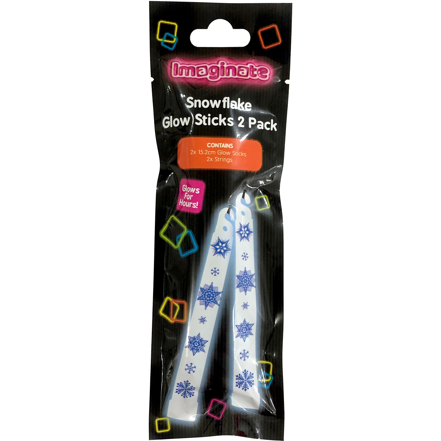 Pack of 2 Snowflake Glow Sticks White Image