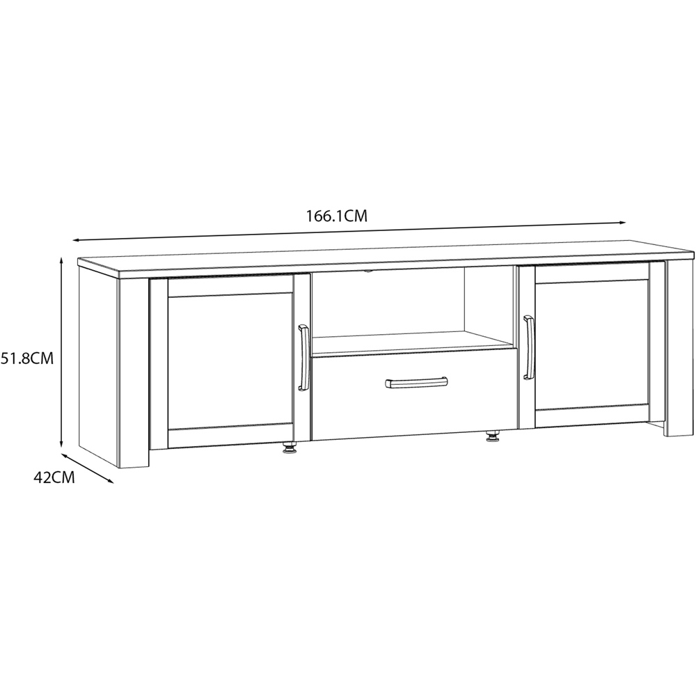 Florence Bohol 2 Door Single Drawer White Riviera Oak TV Unit Image 8