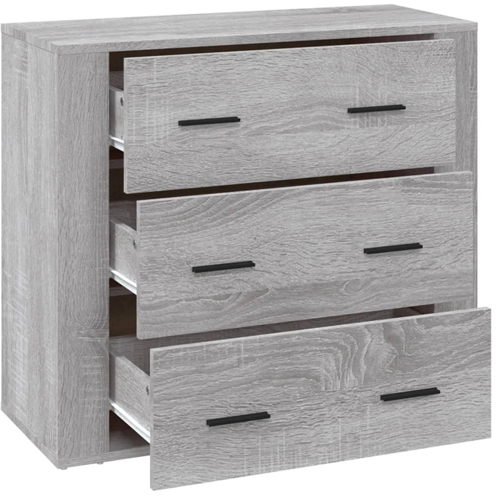 vidaXL 3 Drawer Grey Sonoma Sideboard Image 6