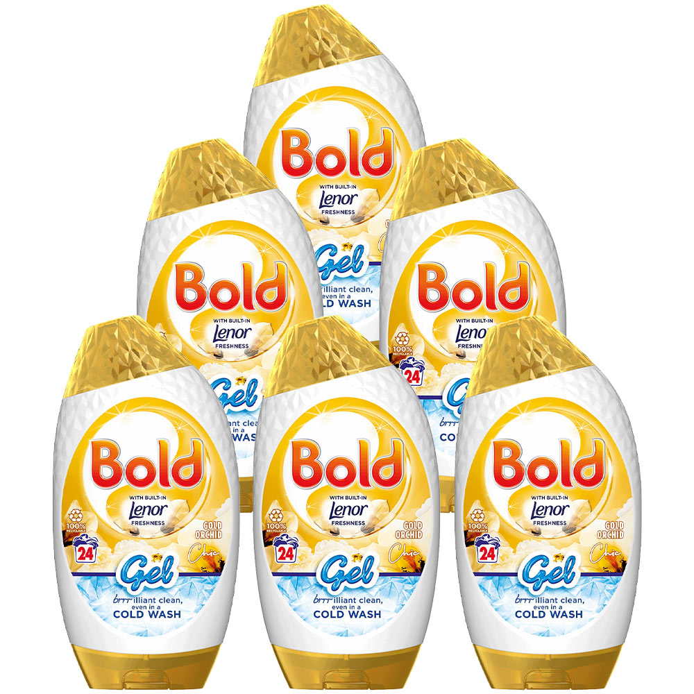Bold 2 in 1 Gold Orchid Washing Liquid Gel 24 Washes Case of 6 x 840ml Image 1
