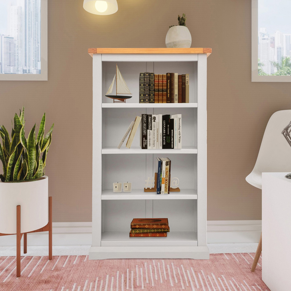 Loreo 4 Shelf Light Grey Bookcase Image 8