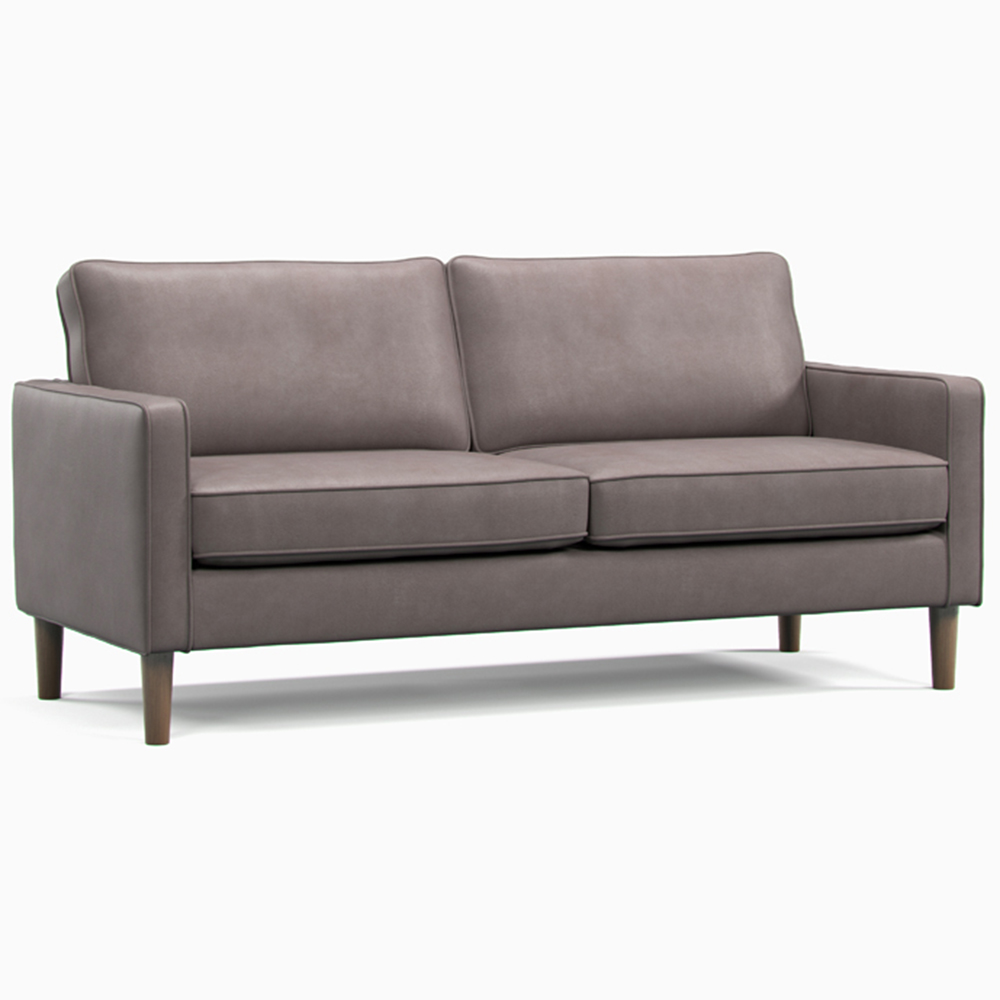 Regan 3 Seater Grey Faux Leather Sofa Image 2
