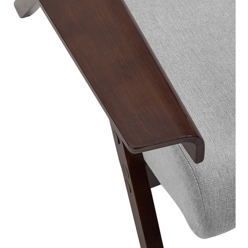 Living and Home Grey Chenille Modern Armchair Image 5