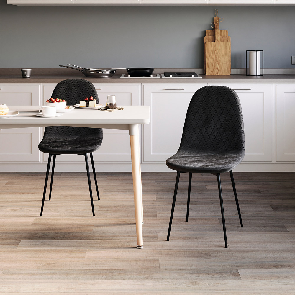 Vida Designs Luton Set of 2 Black Dining Chairs Image 3