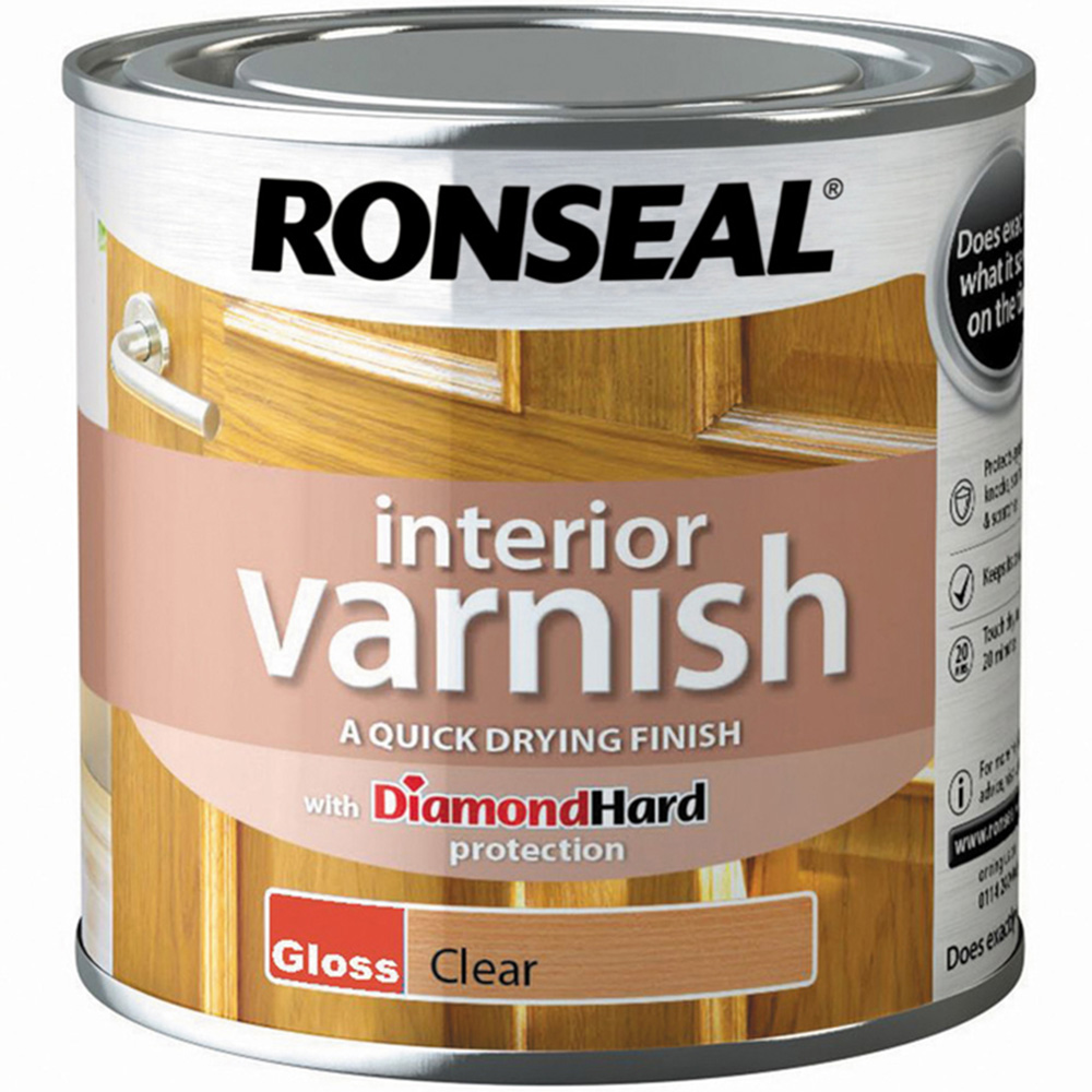 Ronseal Diamond Hard Clear Gloss Varnish 250ml Image 1